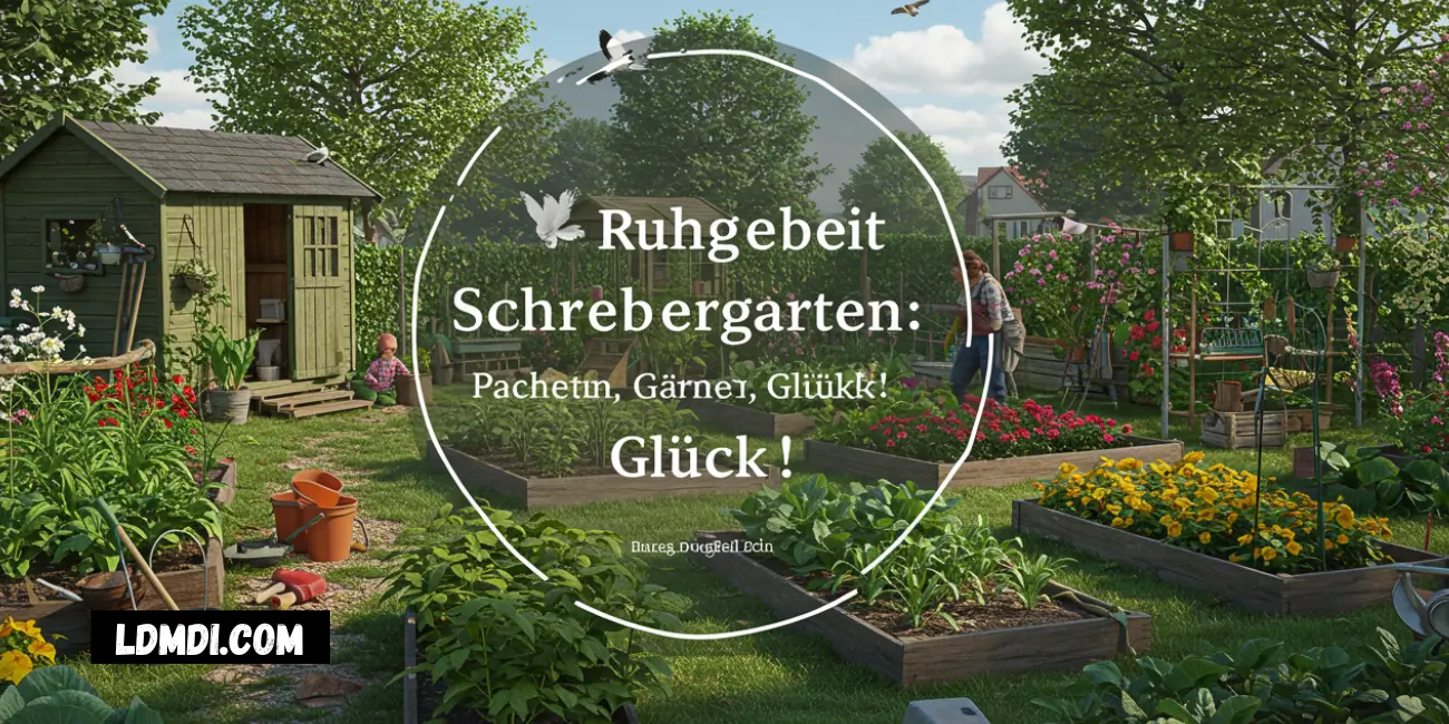 Kleingarten Schrebergarten: Pachten, Gärtnern, Glück! 1 kleingarten -Üppiger Schrebergarten im Ruhrgebiet, Deutschland, mit Hochbeeten, Gartenlaube und blühenden Blumen