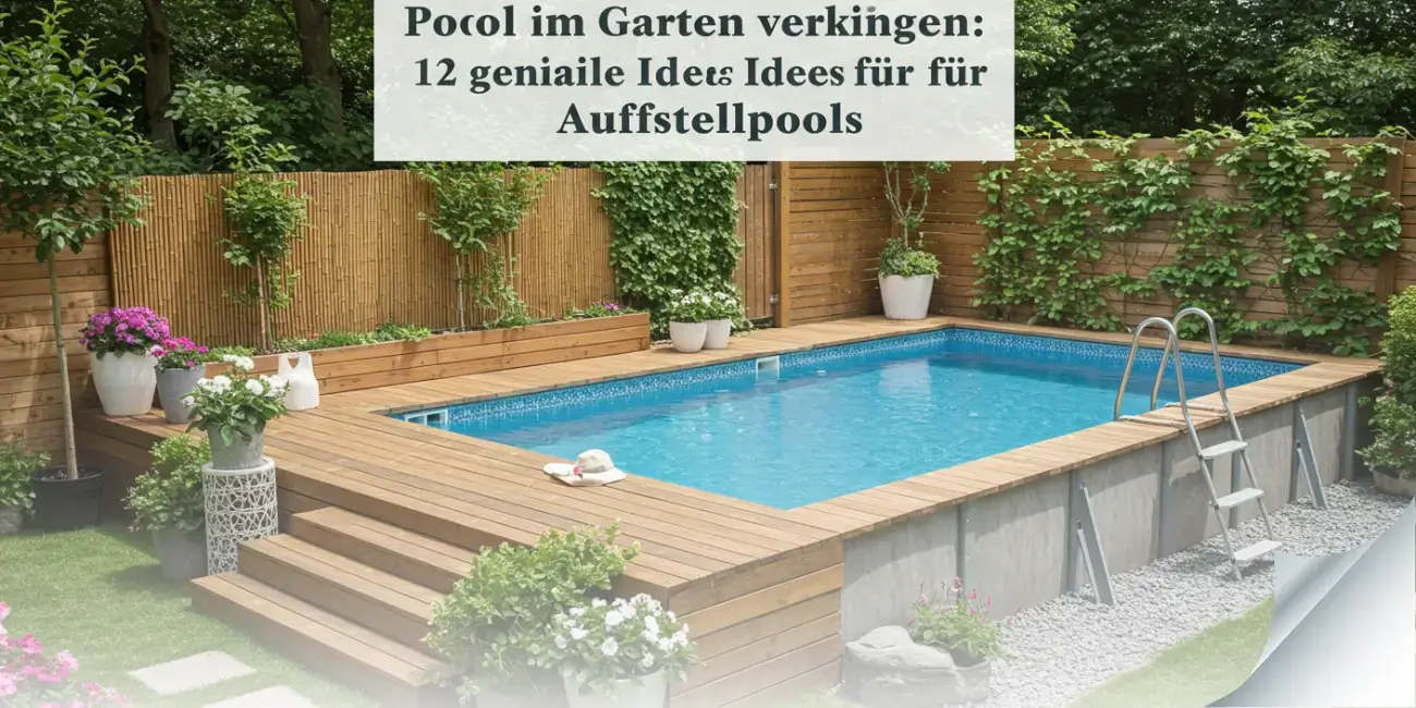 pool im garten ideen verkleiden , aufstellpool verkleiden , poolumrandung selber bauen