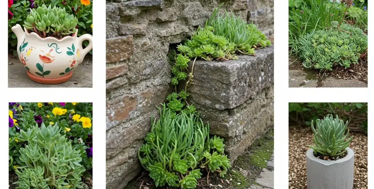 hauswurz ideen , Hauswurz pflegen , Hauswurz im Garten dekorieren